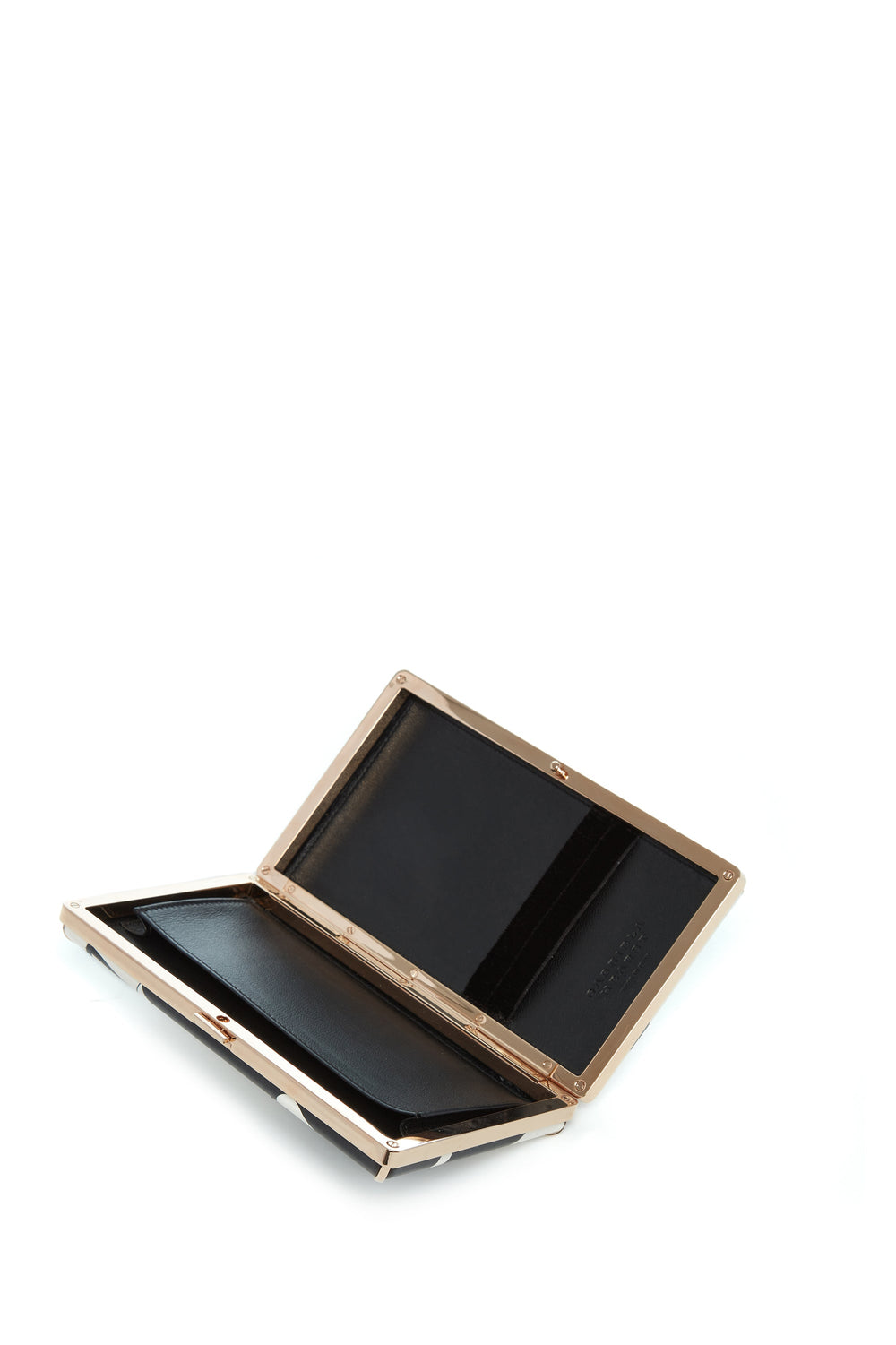 Callas Clutch in Black & Ivory Nappa Leather