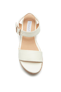 Iris Platform Sandal in Cream Nappa Leather