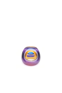 Moon Ring in 22K Yellow Gold, Amethyst and Blue Sapphire