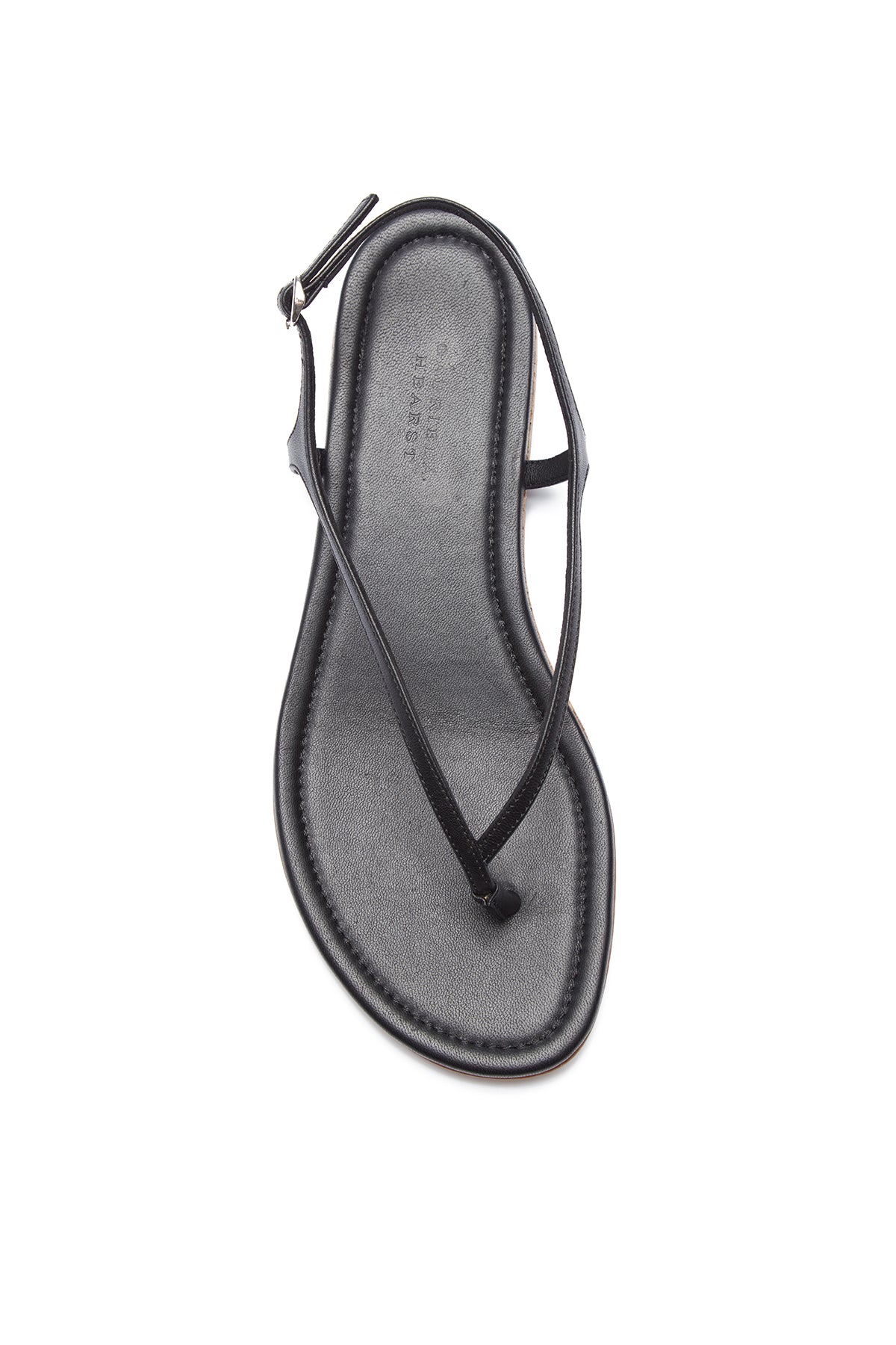 Gia Flat Sandal in Black Leather