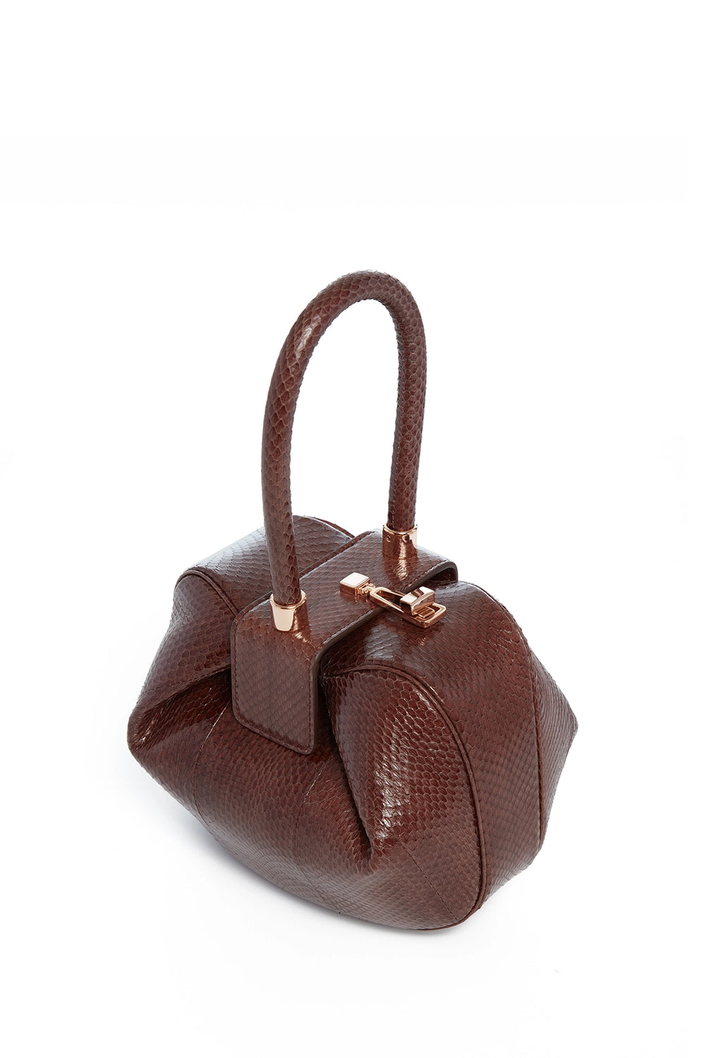 チョコレート スネークスキンのニナ バッグ