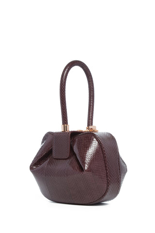 Bordeaux Snakeskin Nina Bag - Side Angle View | Gabriela Hearst