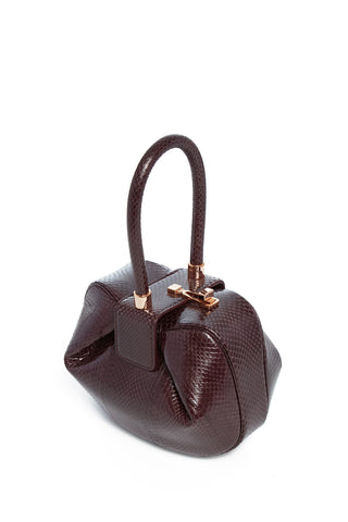 Bordeaux Snakeskin Nina Bag - Three Quarter View | Gabriela Hearst