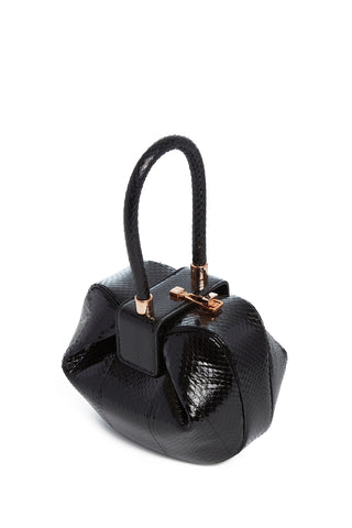 Black Snakeskin Nina Bag - Three Quarter View | Gabriela Hearst