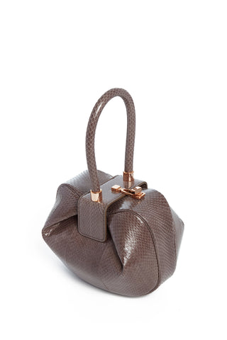 Charcoal Snakeskin Nina Bag - Three Quarter View | Gabriela Hearst