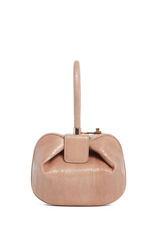Nude Snakeskin Nina Bag - Front Closure Detail | Gabriela Hearst