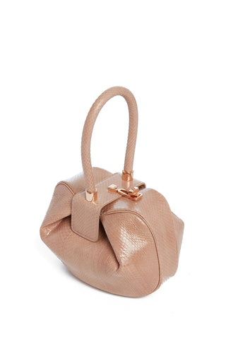 Nude Snakeskin Nina Bag - Three Quarter Angle | Gabriela Hearst
