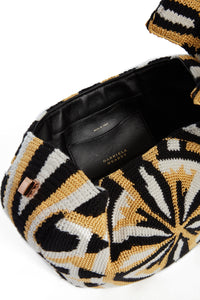 Nina Bag in Gold, Black & Ivory Crochet