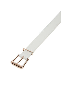 Laird Belt in White Leather