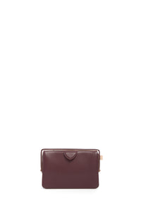 Carrington Clutch in Bordeaux Textured Leather