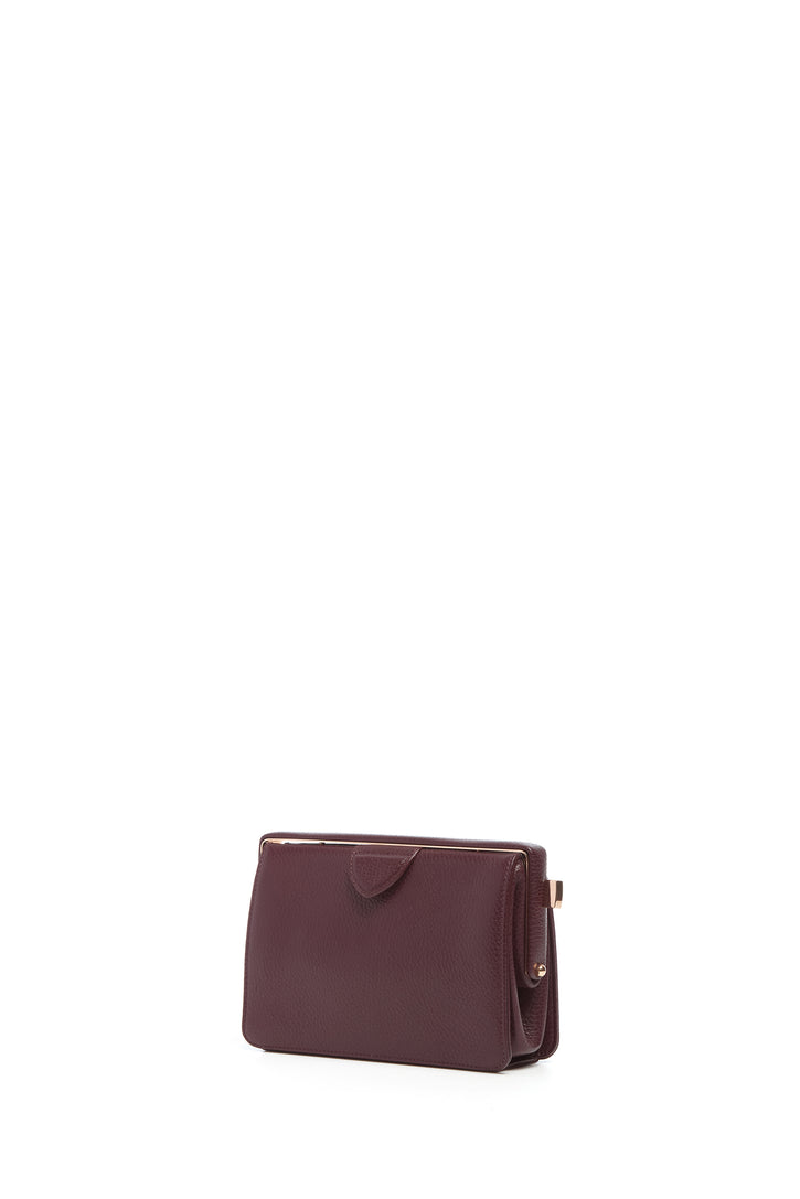 Carrington Clutch in Bordeaux Textured Leather