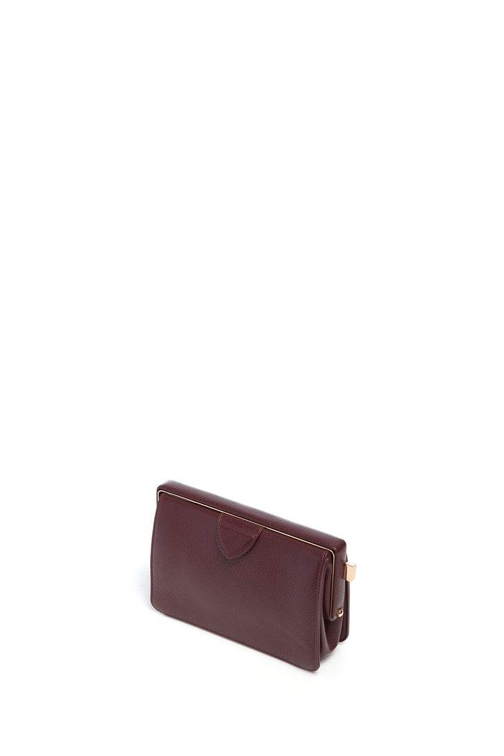 Carrington Clutch in Bordeaux Textured Leather