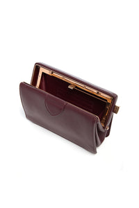 Carrington Clutch in Bordeaux Textured Leather