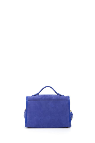 Cobalt Suede Leonora Flap Bag - Back View | Gabriela Hearst
