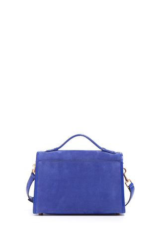 Cobalt Suede Medium Leonora Bag - Back View | Gabriela Hearst