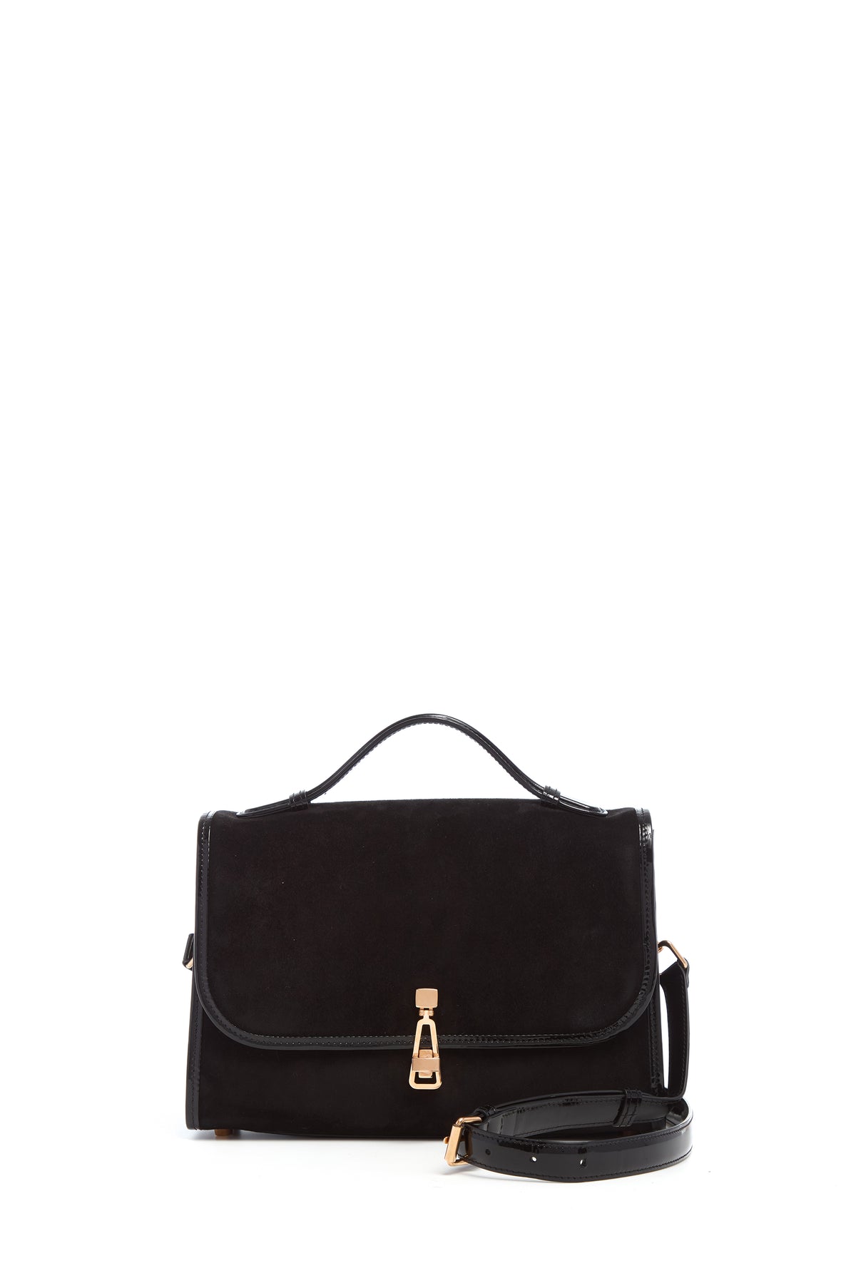 Medium Leonora Bag in Black Suede