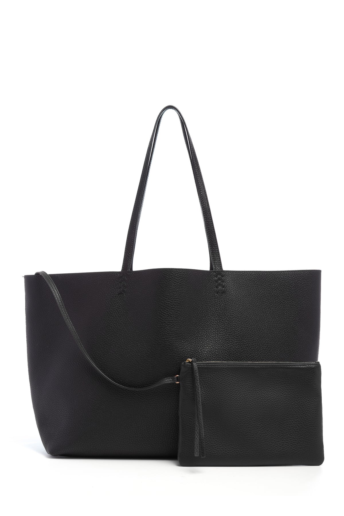 Avebury Tote Bag in Black Textured Leather