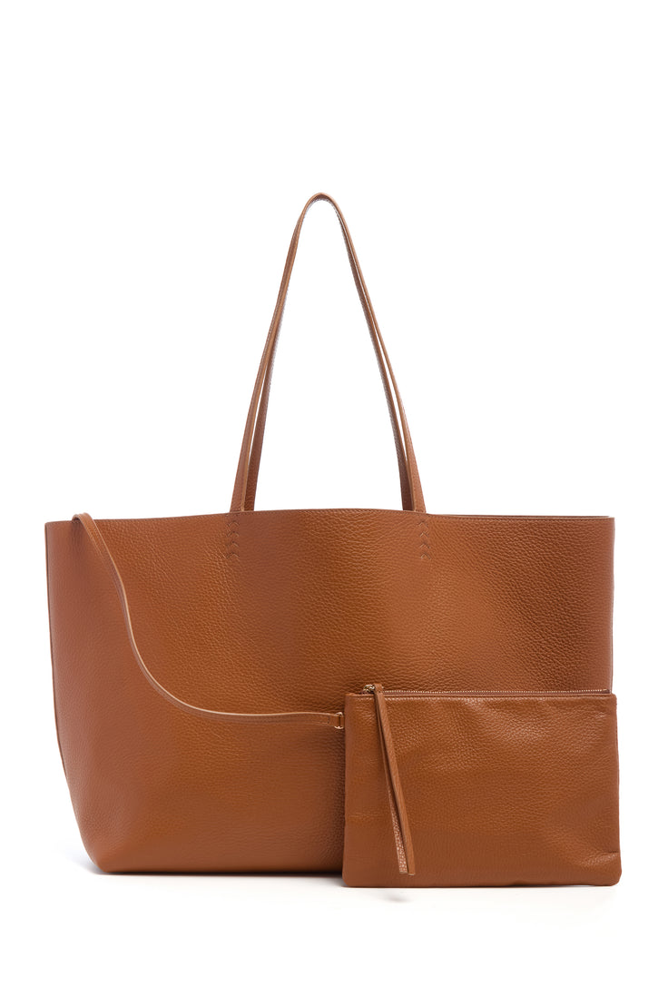 Avebury Tote Bag in Cognac Textured Leather