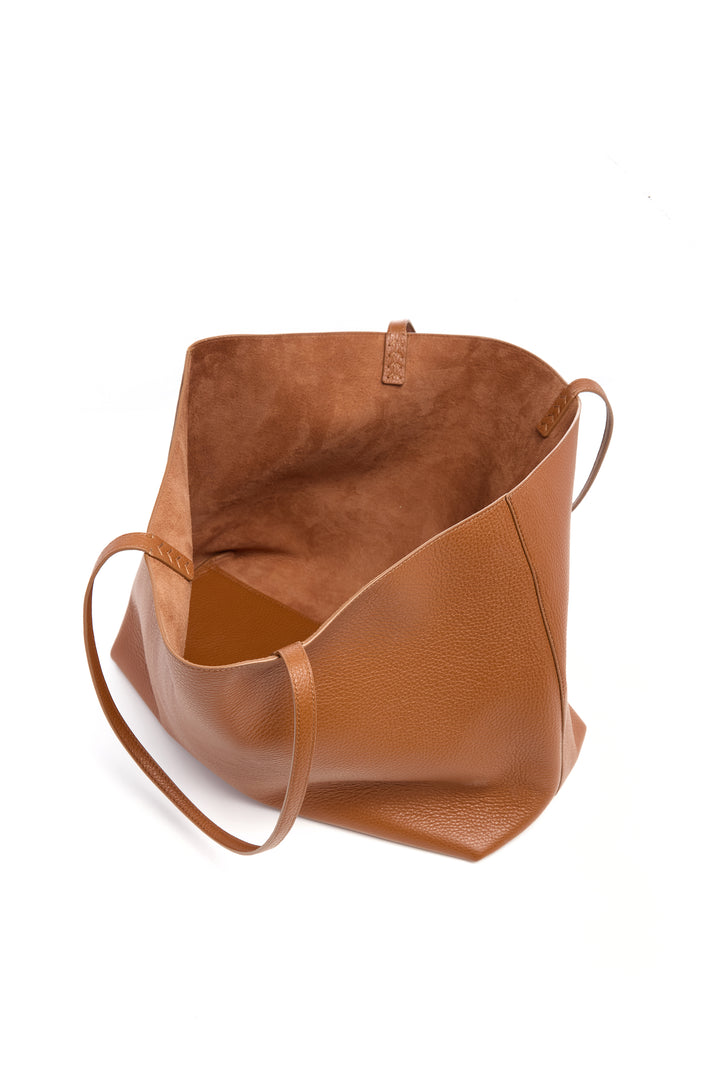 Avebury Tote Bag in Cognac Textured Leather