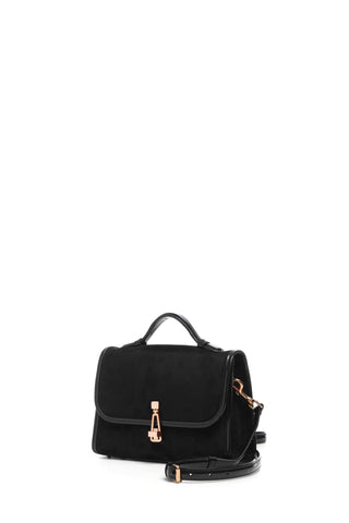 Small Leonora Bag in Black Suede