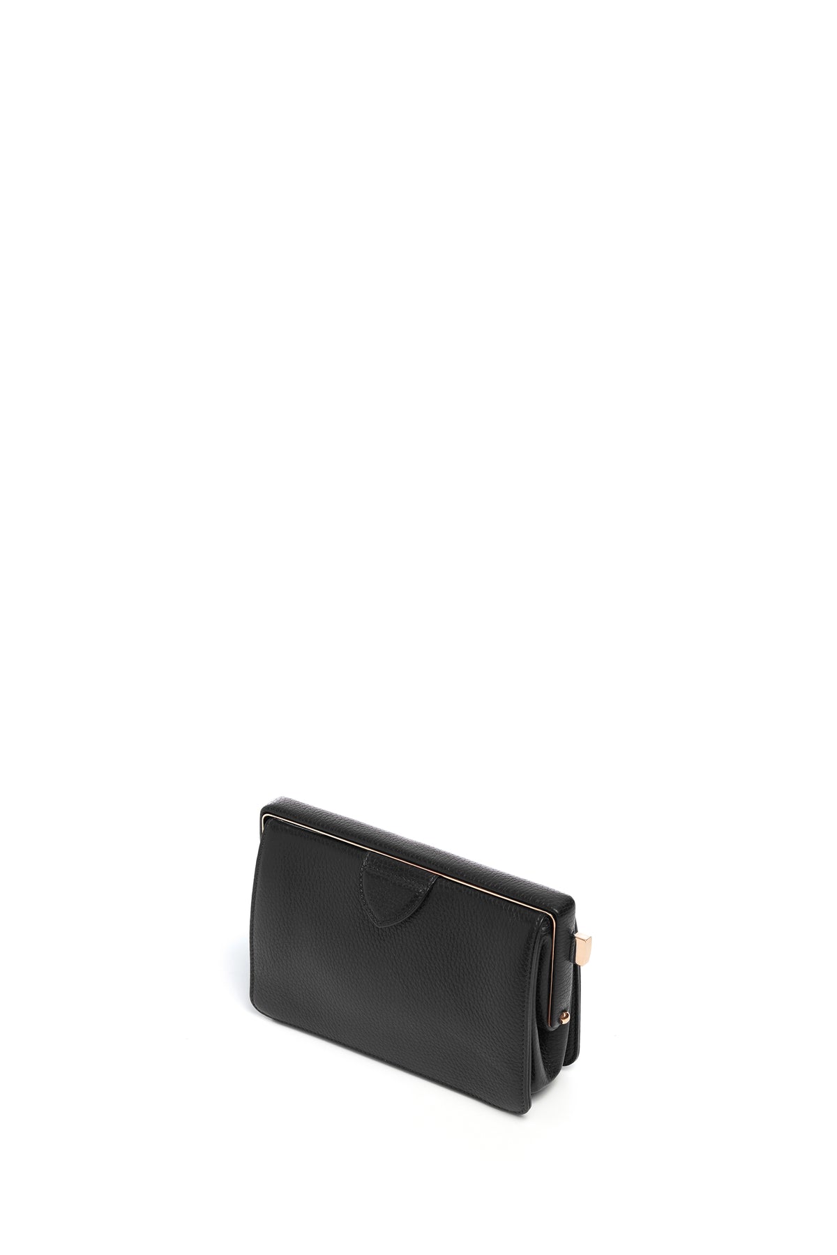 Carrington Clutch in Black Textured Leather