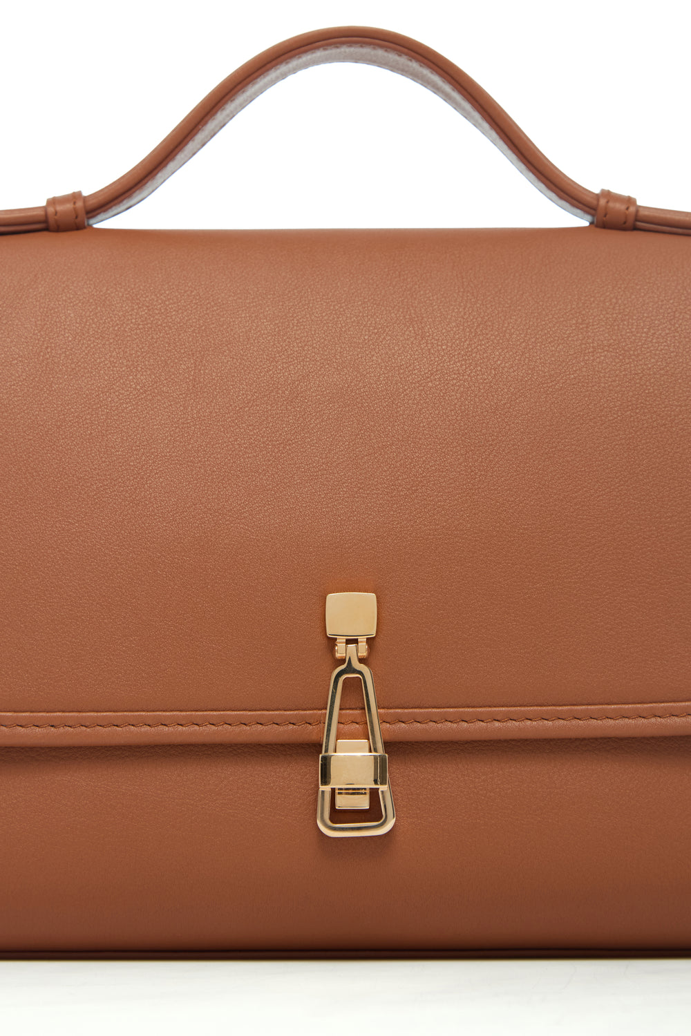 Medium Leonora Flap Bag in Cognac Soft Leather with Braided Strap