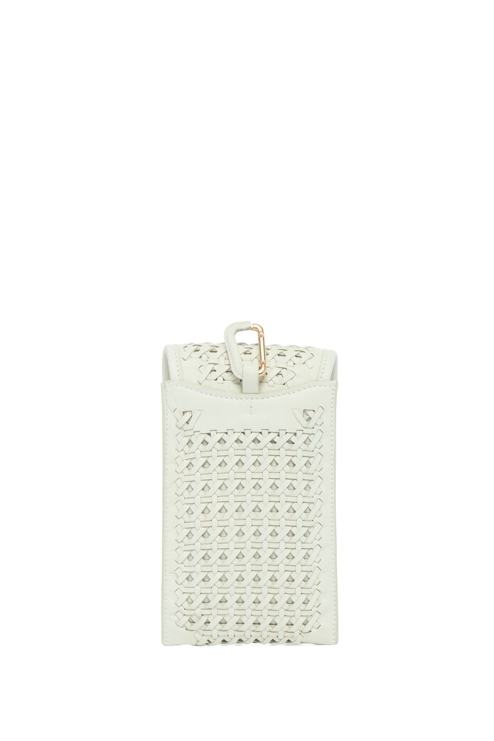 ホワイトウーブンレザーのミディアム レオノーラ フラップバッグ