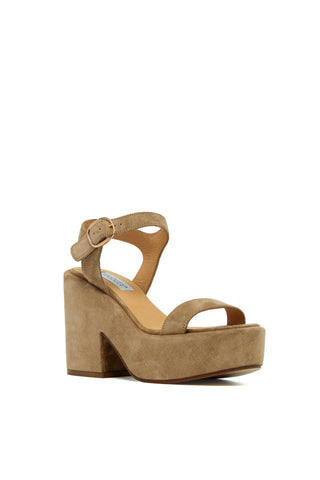 Sand Suede Platform Sandal - Front Angle | Gabriela Hearst