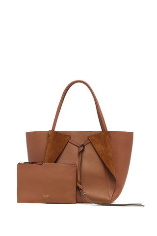 Cognac Marija Tote with Matching Pouch - Front Display | Gabriela Hearst