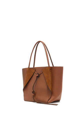 Cognac Lamb Leather Marija Tote - Three Quarter View | Gabriela Hearst