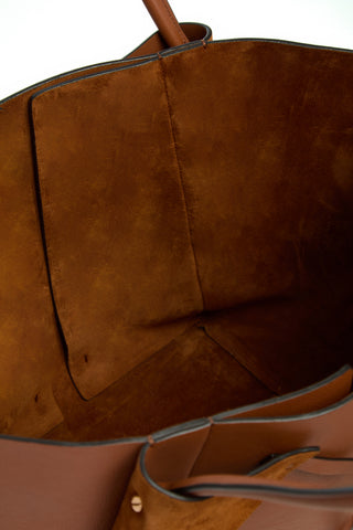 Cognac Suede Interior Lining Marija Tote - Inside View | Gabriela Hearst