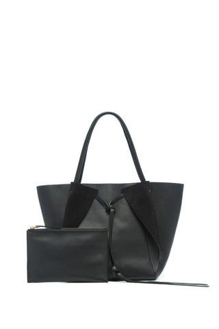 Black Nappa Leather Marija Tote with Pouch - Front View | Gabriela Hearst