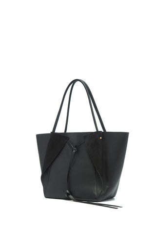 Black Nappa Leather Marija Tote - Side Angle | Gabriela Hearst