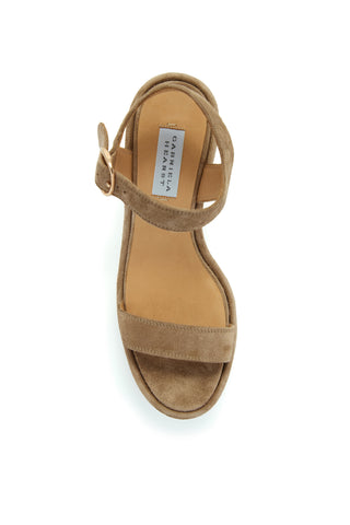 Sand Suede Platform Sandal - Top View Sole Detail | Gabriela Hearst