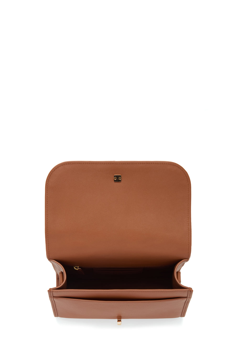 Medium Leonora Flap Bag in Cognac Soft Leather with Braided Strap