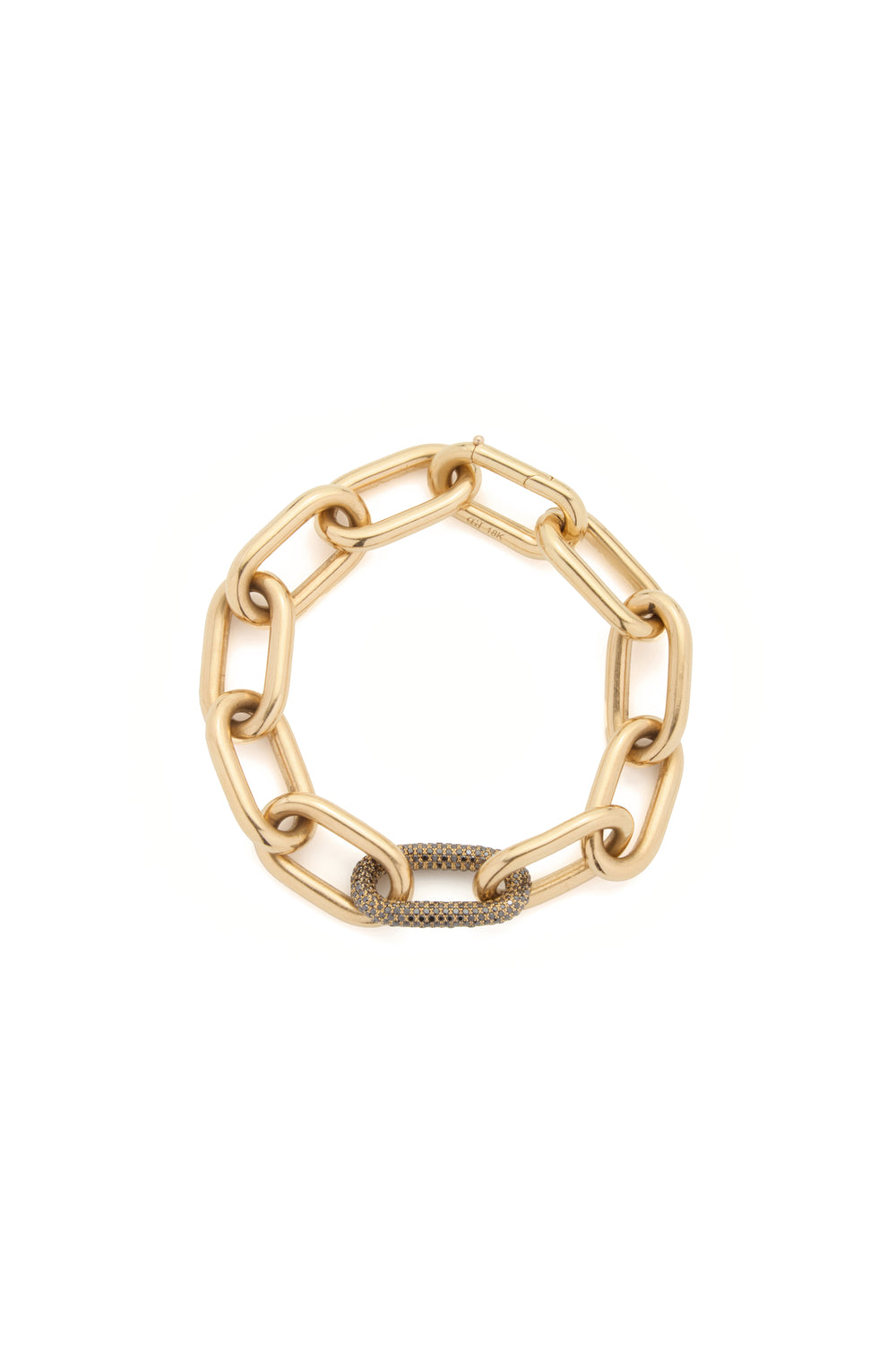 Micro Pave Link Bracelet in 18K Yellow Gold & Black Diamonds (Classic Links)