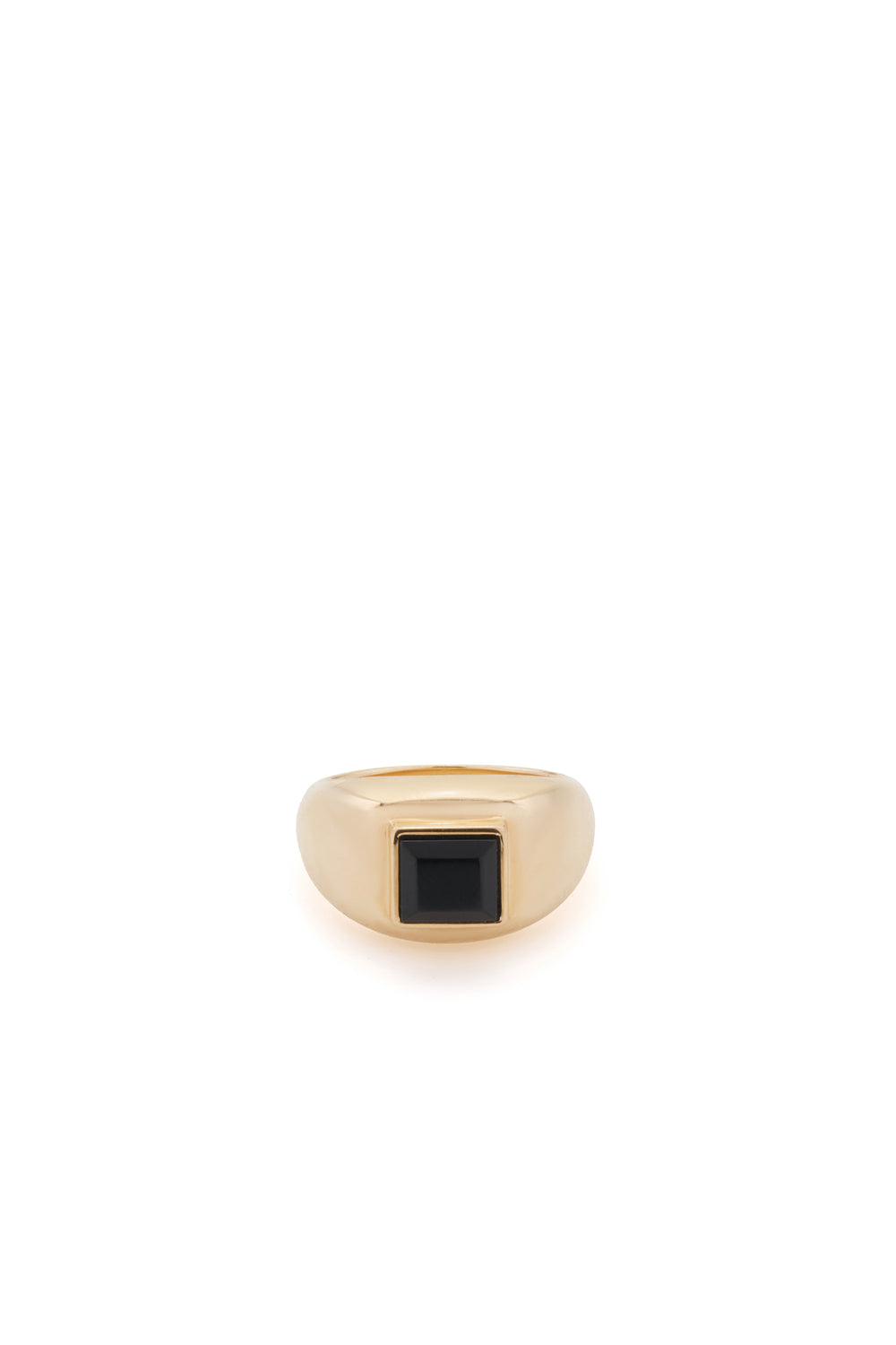 Medium Ring in 18K Yellow Gold & Onyx