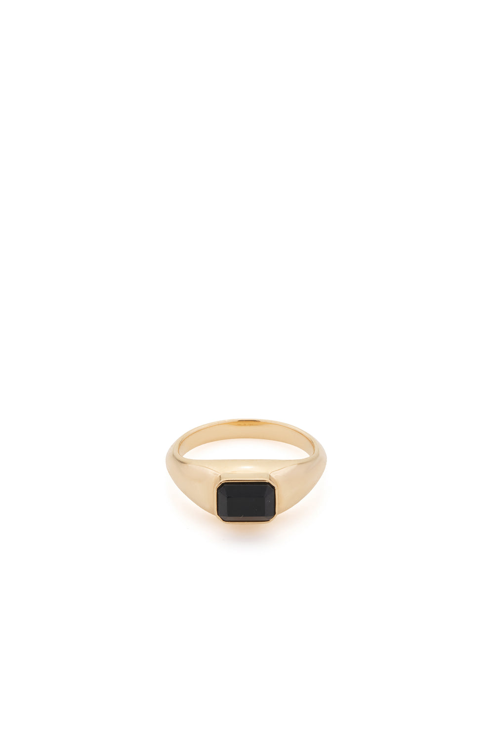 Small Ring in 18K Yellow Gold & Onyx