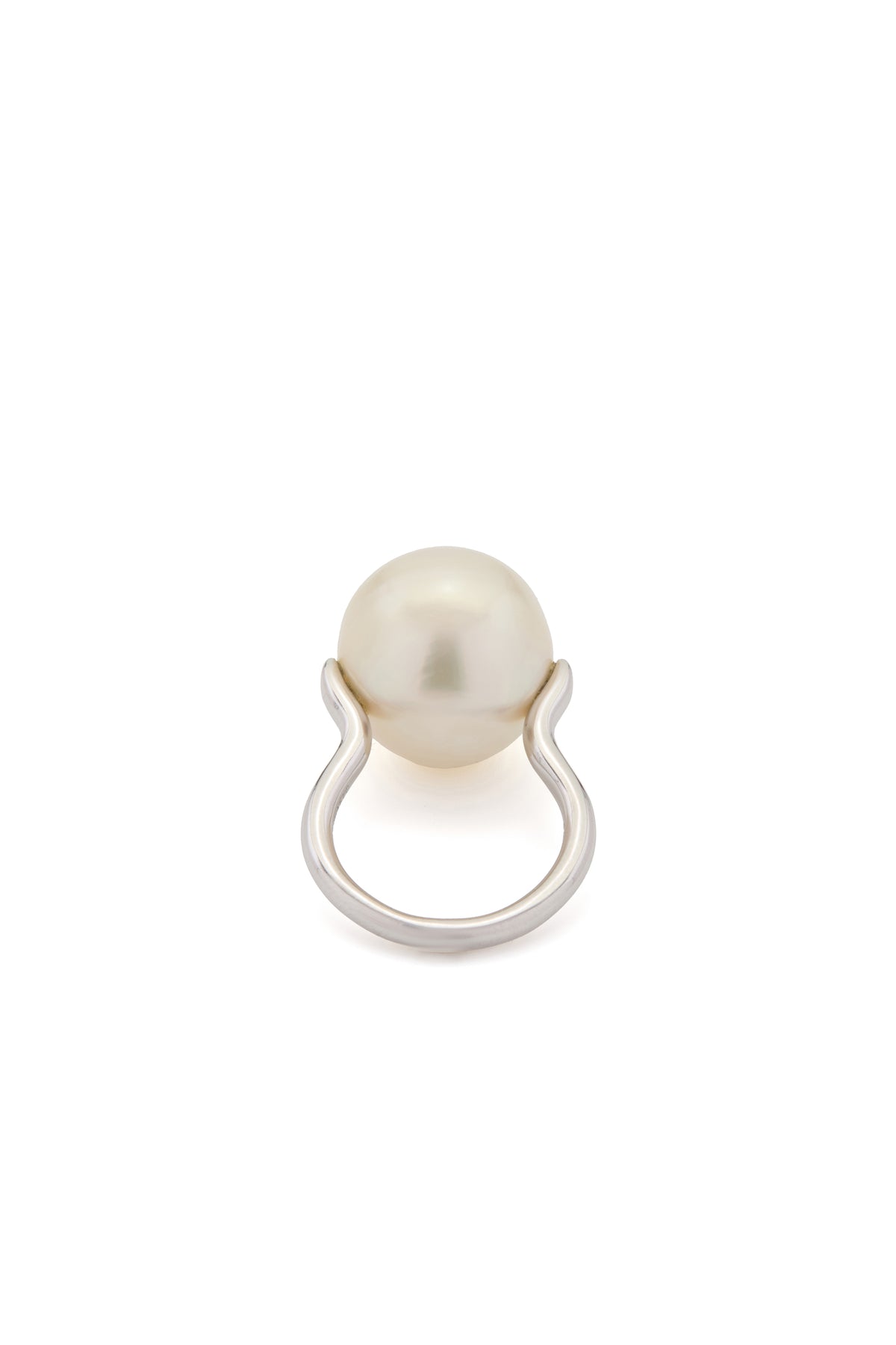 Pearl Ring in Platinum & Black Diamond