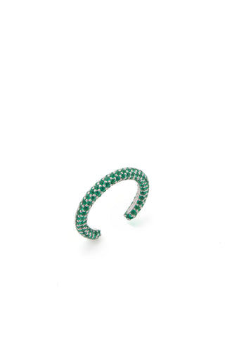 Tarot Pave Ring in 18K White Gold & Emeralds