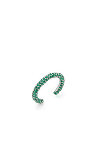 Tatot Pave Ring in 18K White Gold & Emeralds
