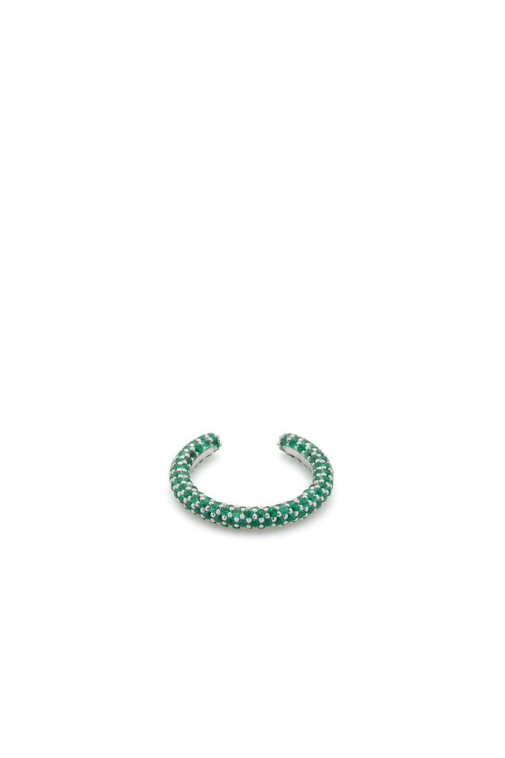 Tatot Pave Ring in 18K White Gold & Emeralds