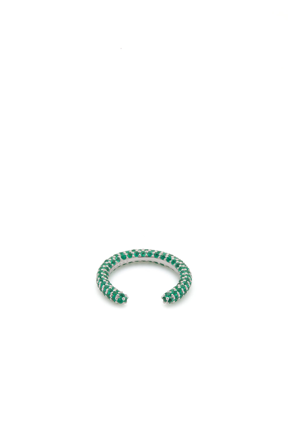 Tatot Pave Ring in 18K White Gold & Emeralds
