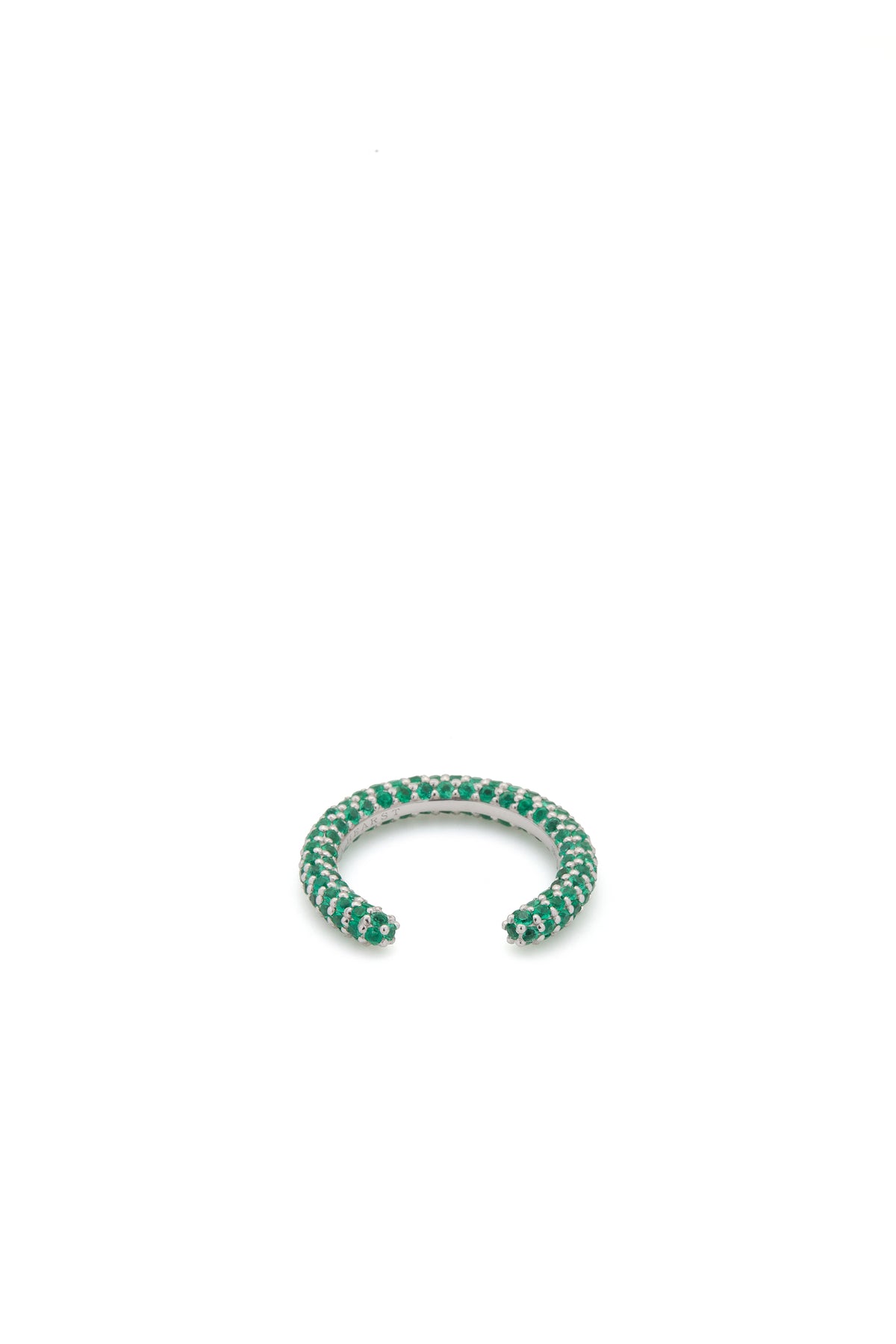 Tatot Pave Ring in 18K White Gold & Emeralds