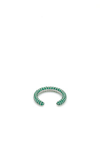 Tatot Pave Ring in 18K White Gold & Emeralds