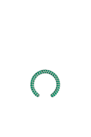Tarot Pave Ring in 18K White Gold & Emeralds