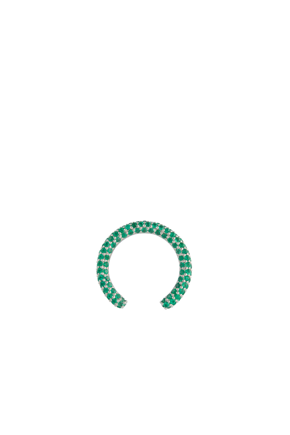 Tatot Pave Ring in 18K White Gold & Emeralds