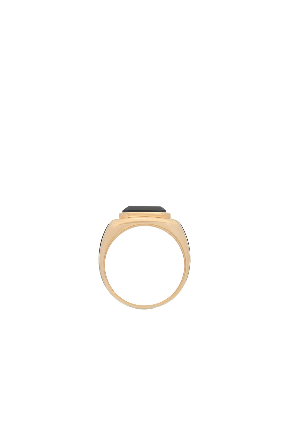 Large Ring in 18K Yellow Gold & Onyx