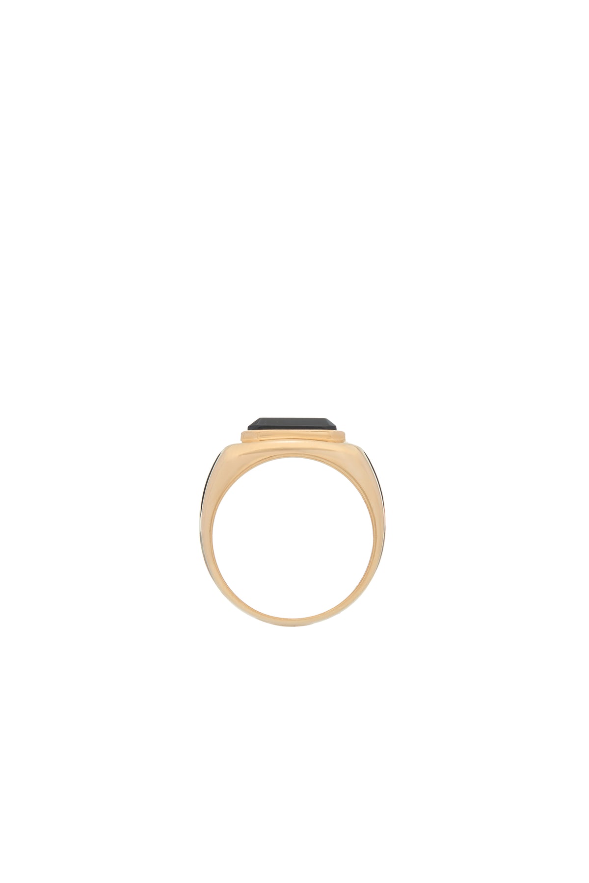 Large Ring in 18K Yellow Gold & Onyx