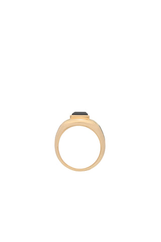 Medium Ring in 18K Yellow Gold & Onyx